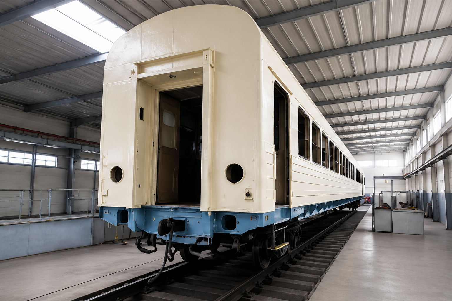 Coated end surface of a rail vehicle